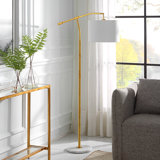 Cossie 61'' Gold Swing Arm Floor Lamp Set