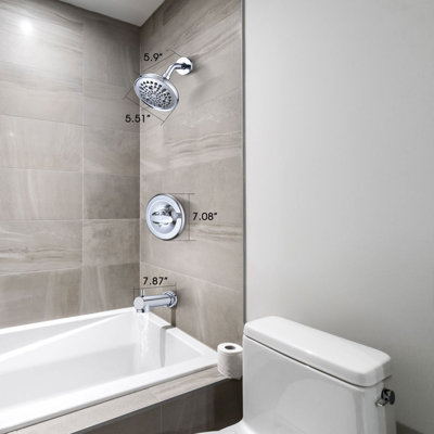 Faucet Shower Trim Kit With 9-setting Rain Head (valve/cartridge Not Included)