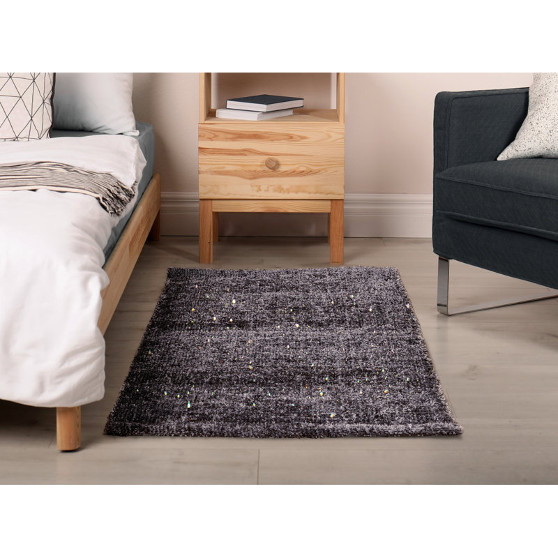 Twinkle Polyester Blend Non-Slip Shower Mat, Charcoal
