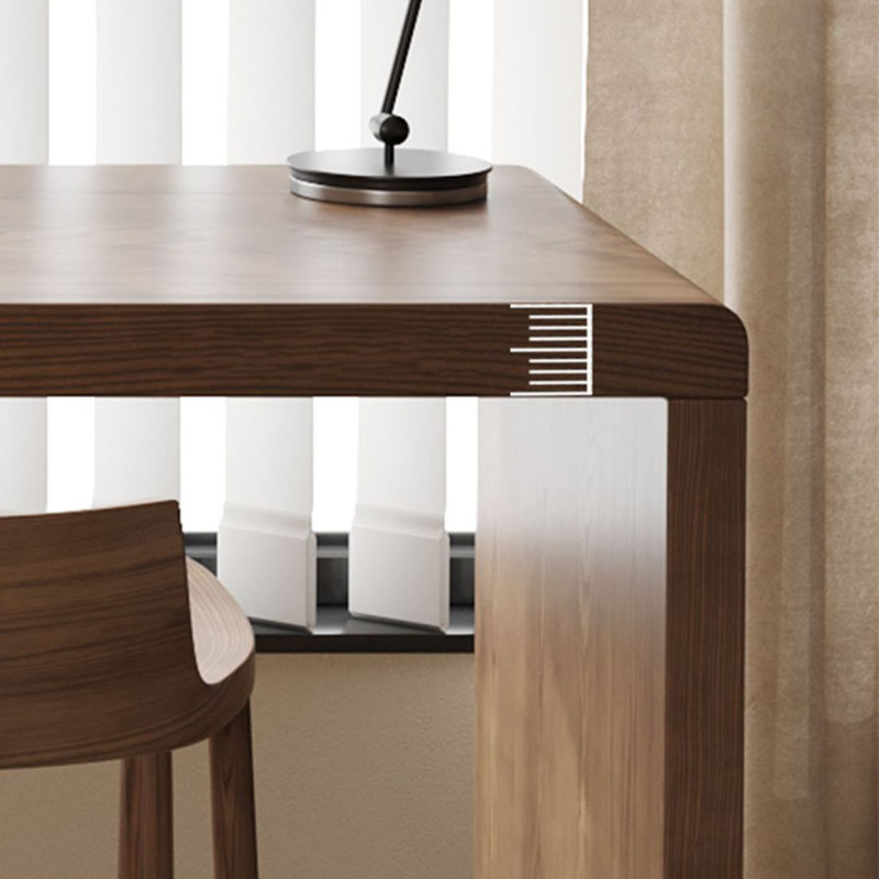 Bureaux rectangulaires en bois massif noyer clair, H 29,53 po x l 70,87 po x P 23,62 po, Retour à droite