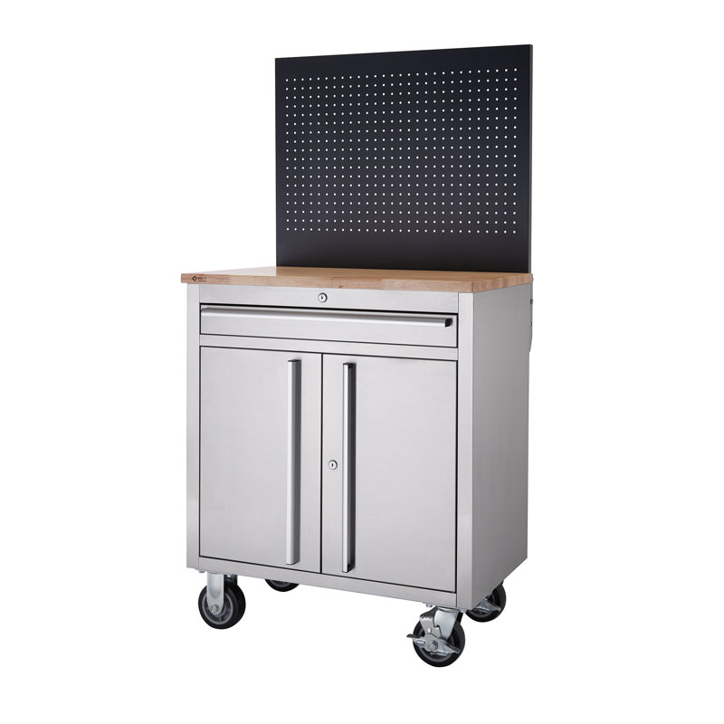 TRINITY BASICS 31 in. W 1-Drawer Workbench w/ Pegboard