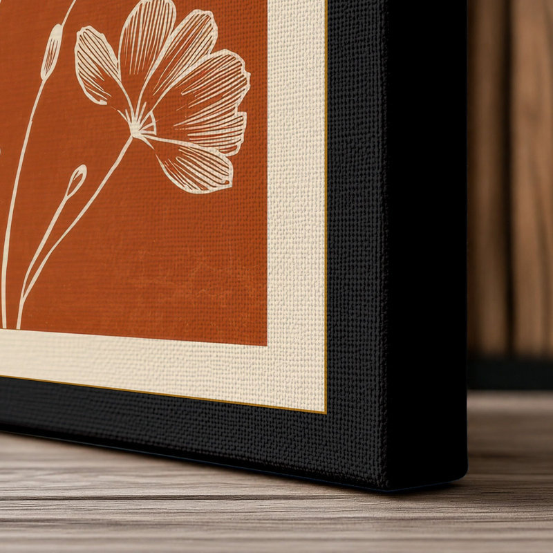 Lotus in Line Botanical - Wrapped Canvas, 24x16 - 61.0 x 40.6 cm, Black Border