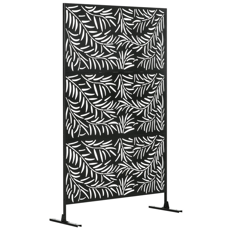 Cnythia 6.5FT Decorative Garden Privacy Screen, Willow Branch Style, Black