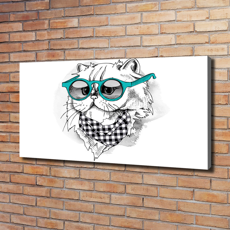 Cat With Glasses - Wrapped Canvas Print