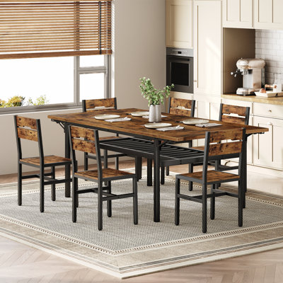 Extendable Dining Set Round Table Top Dining Table Set by 17 Stories