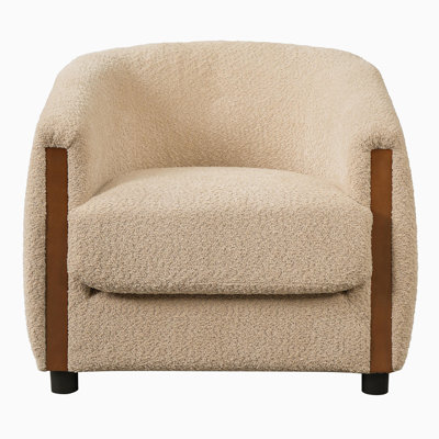 Fauteuil d'appoint moderne incurvé en forme de tonneau de 31,77 pouces
