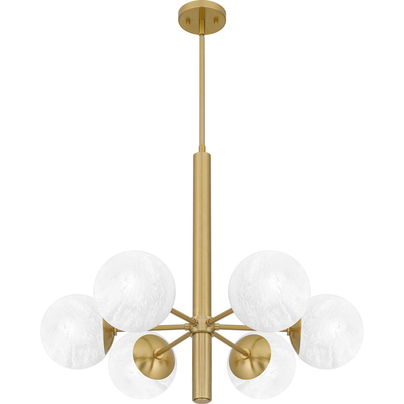Fronton 6-Light Aged Brass Chandelier