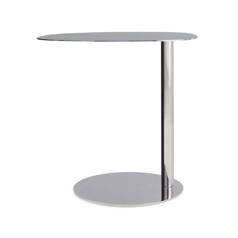 Swole Single End Table, 20" H x 20" W x 15" D, Polished Stainless
