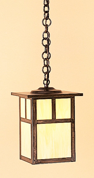 Lanterne suspendue d'extérieur 1 lumière Hylan, H 10,25 po x l 7,25 po / vide, Brun rustique, Brun clair