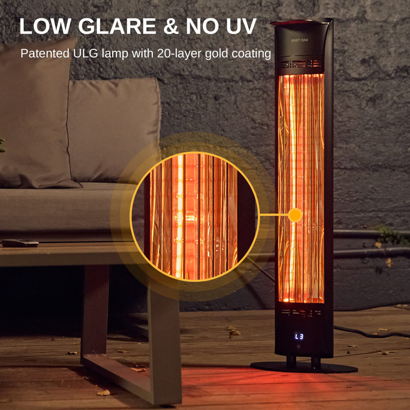 Chauffe-terrasse électrique 1500W avec protection contre le basculement IP65 imperméable