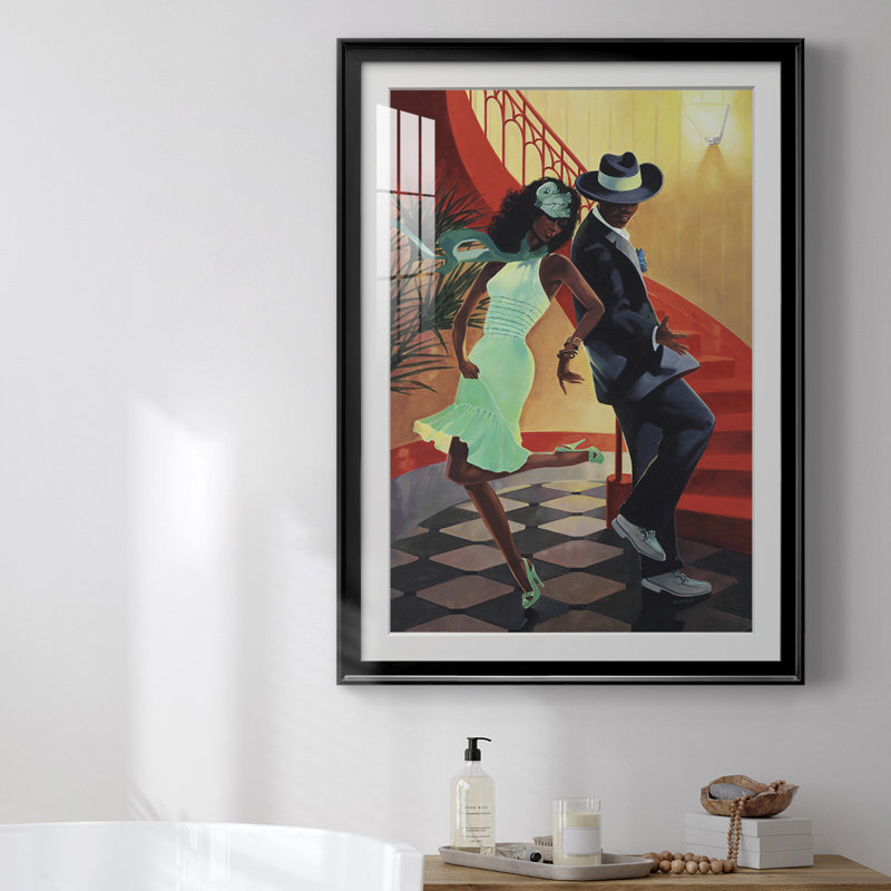 " Night Out IV ", 42.5" H x 30.5" W x 1" D, Black Framed