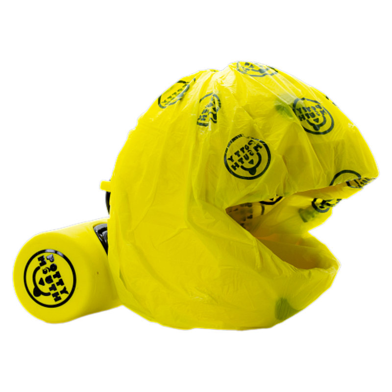 Medium Yellow Silicone Portable Pooper Scooper with Biodegradable Bags