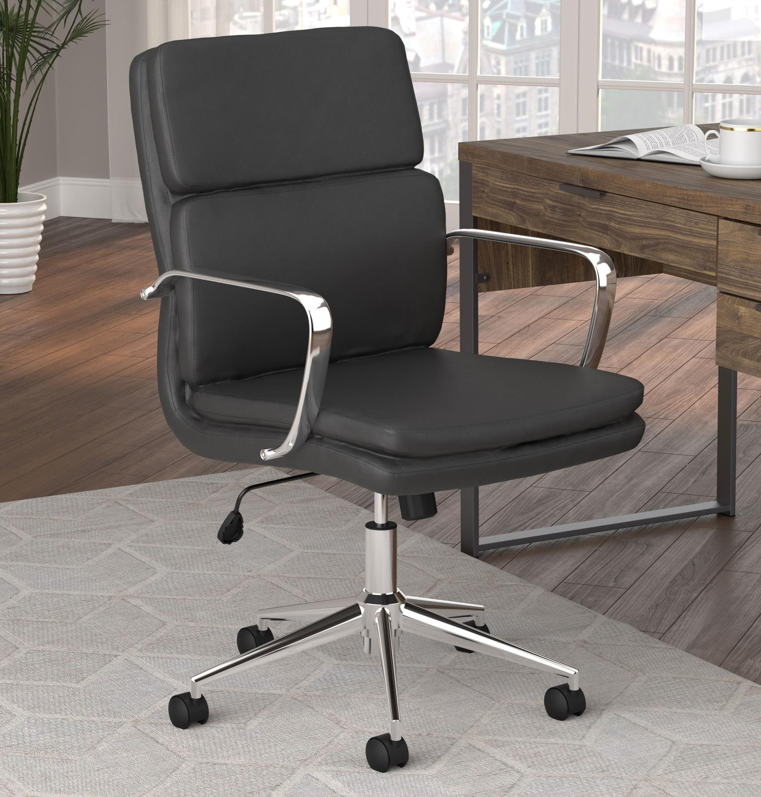 Rusanka Adjustable Office Chair, 21", Black