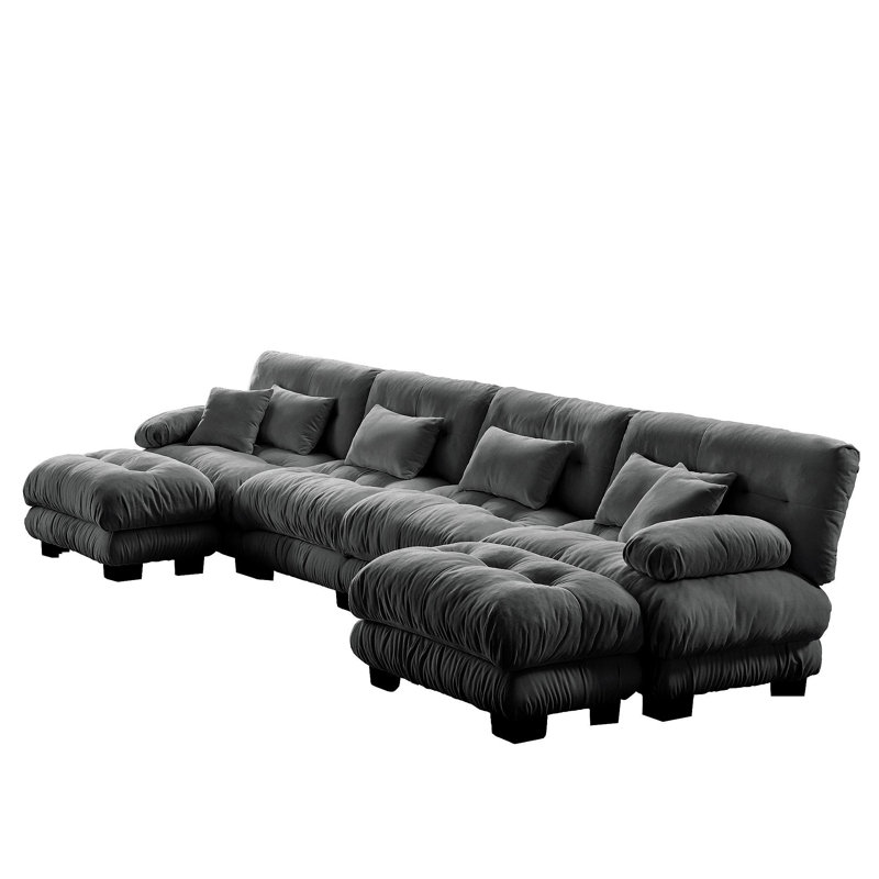 Canapé modulaire Luxury Luxury, Gris, 4, H 35,4 po x l 173,2 po x P 36 po