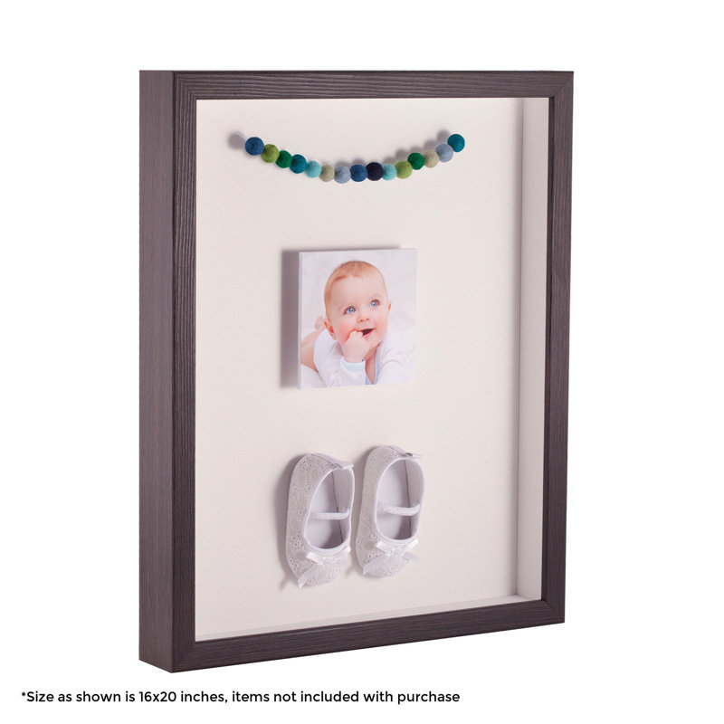 Wood Matte Shadow Box Picture Frame, Light Gray