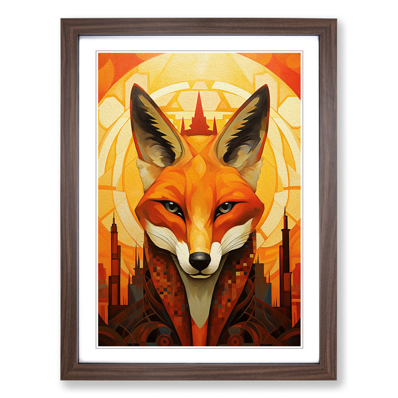 Single Picture Frame Print on Wood, Walnut Framed, 46cm H x 34cm W