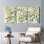 Botanique feuille et fleur aquarelle sur toile tendue ensemble de 3 pour le salon, la chambre à coucher ou la cuisine