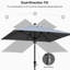 Parasol beige avec table de marché à manivelle et inclinaison 96 po-127280901-99526519