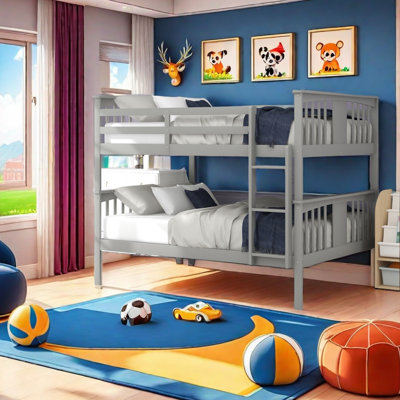 Lit double superposé au-dessus d'un lit double avec échelle pour meubles de chambre à coucher, chambre d'amis