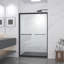 Porte de douche coulissante réglable en aluminium 44-48X72 avec verre trempé transparent et quincaillerie noire, porte de douche