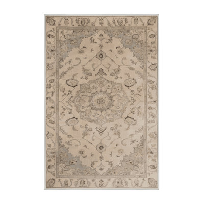 Machine Washable Tabriz Beige Area Rug