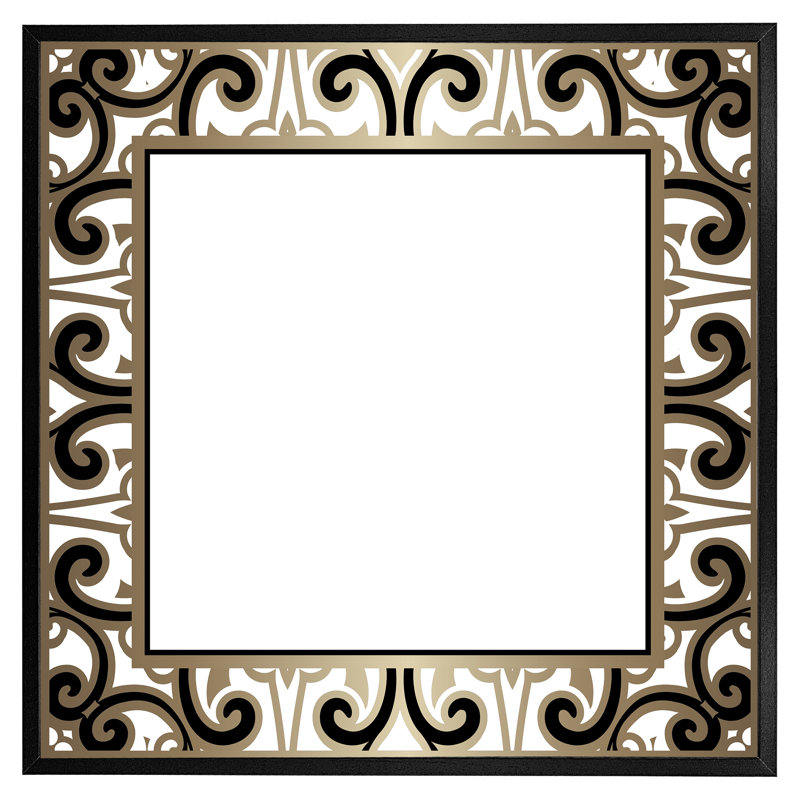 Bergvin Egyptian Frame - Single Picture Frame Print, Black Framed, 51cm H x 51cm W x 4cm D