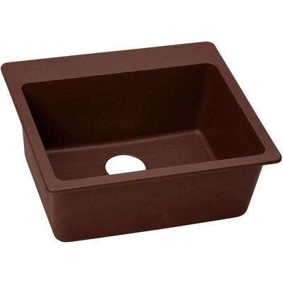 Évier de cuisine à montage sur plan en quartz classique 25 po x 22 po x 9-1/2 po