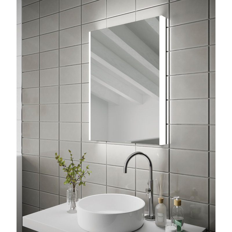 Connect Bathroom Mirror with Shaver Socket, 70cm H x 50cm W