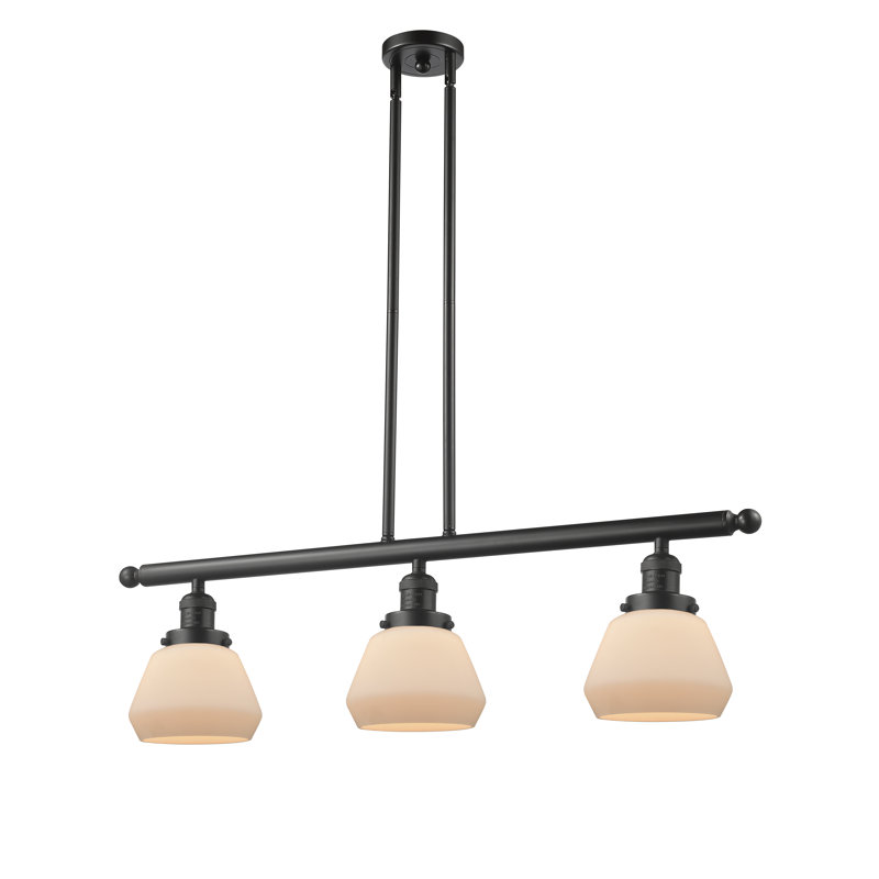 Luminaire suspendu linéaire à 3 lumières pour îlot de cuisine Chill, Bronze huilé, Boîtier blanc mat