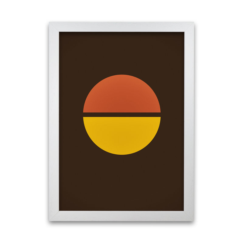 Retro 70s B - Print, 30cm H x 21cm W x 3cm D, White Frame