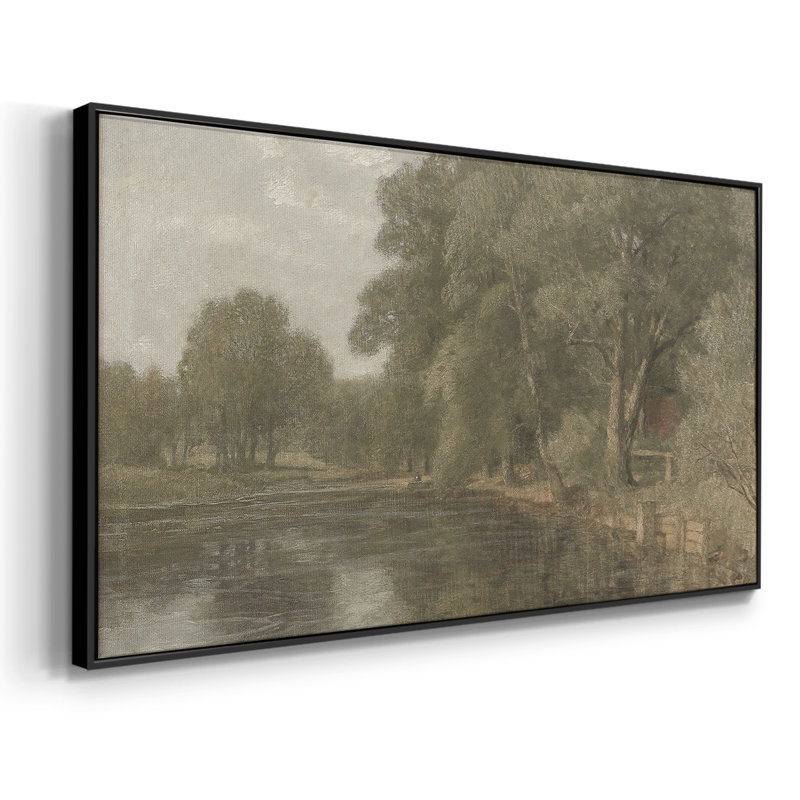 Série paysage - DCCCLXII - Toile tendue avec châssis tendue, prête à être accrochée, H 25 po x l 49 po, Noir