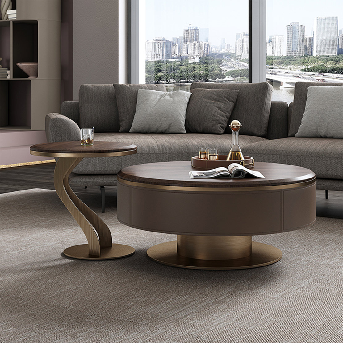 Trentastic Trails Light luxury round coffee table home | Wayfair