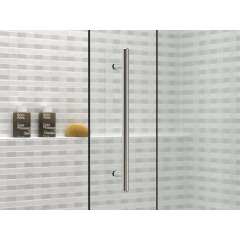 Levity Plus Less Sliding Shower Door, 77-9/16 In. H X 44-5/8 - 47-5/8 In. W, With 5/16 In.-Thick Crystal Clear Glass, Silver