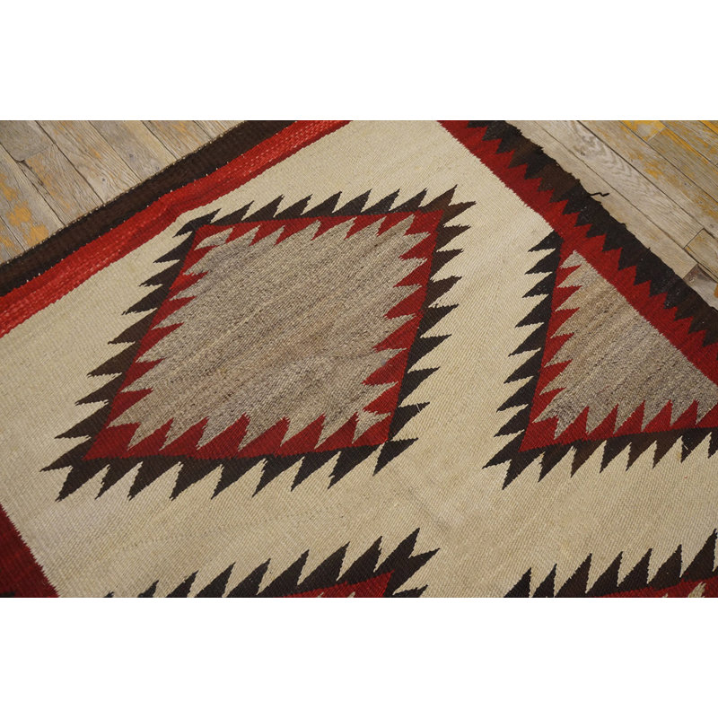Flatwoven Antique Tribal Geometric Navajo Native American Area Rug