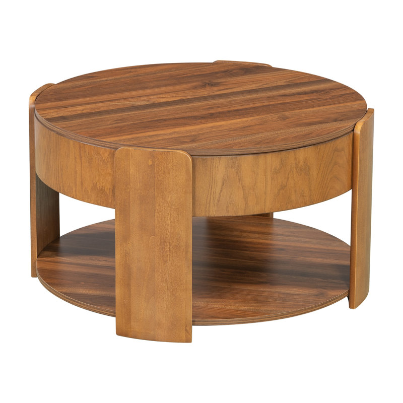 Table basse ronde à plateau relevable