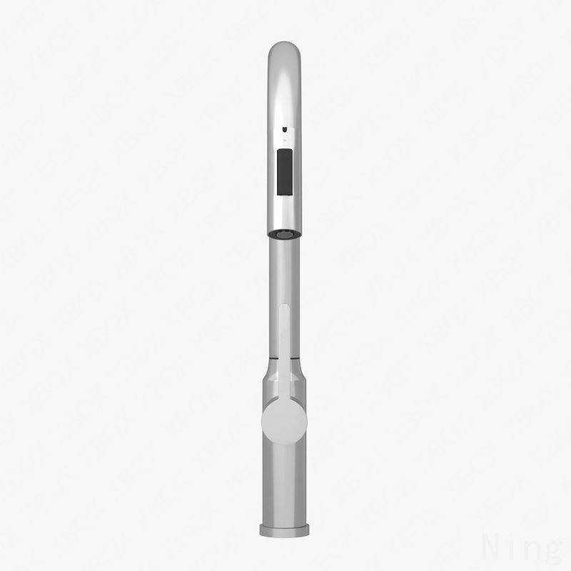 Robinet de cuisine rétractable 18,83 po, Nickel brossé