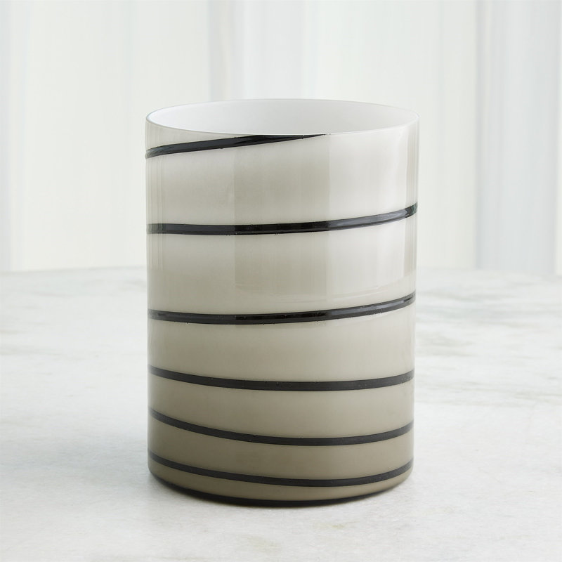 Twirl Vase-Amber/White-Sm, 10.25" H x 7.5" W x 7.5" D