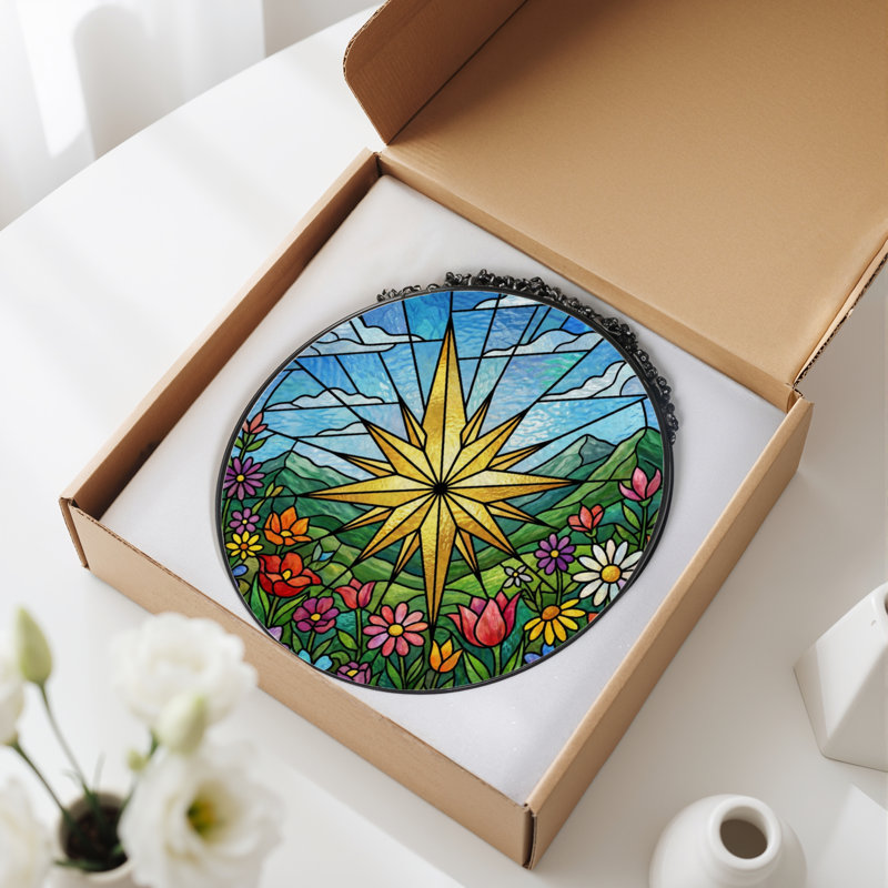 Panneau de vitrail en verre coloré 12 "H 12", H 12 po x l 12 po