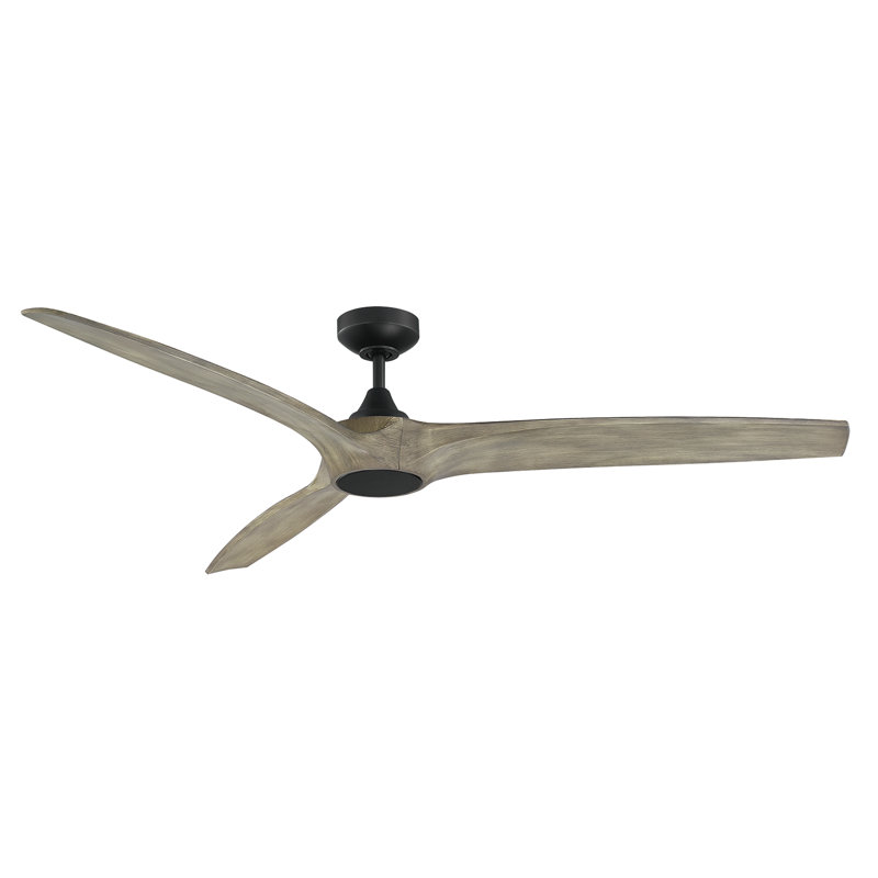 60'' Ceiling Fan with LED Lights, Black with Black Blades