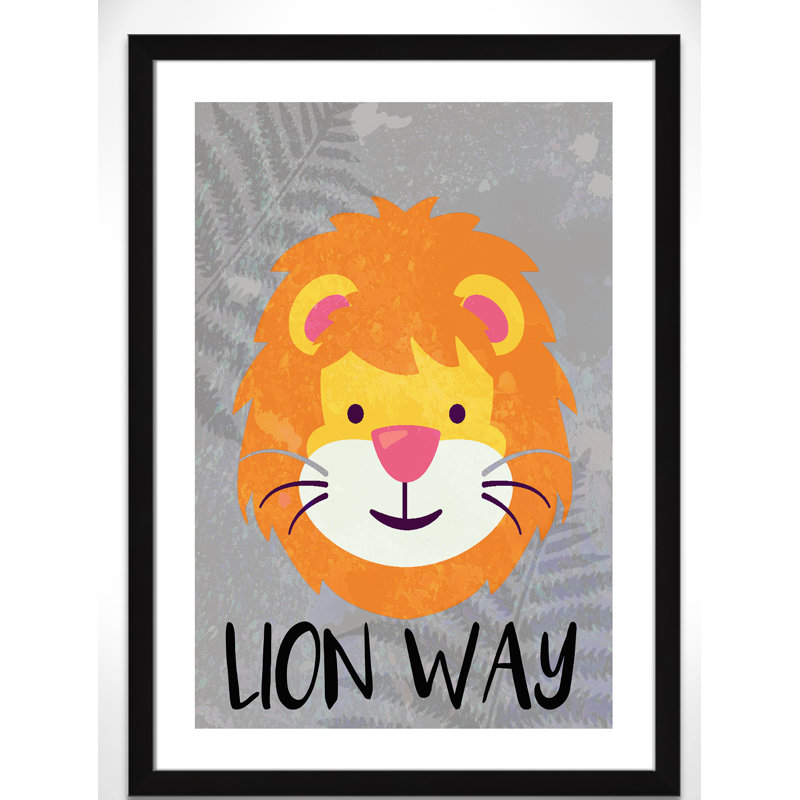 Impression sur papier Lion Way, H 34,5 po x l 24 po x P 0,6 po, Encadré plat noir
