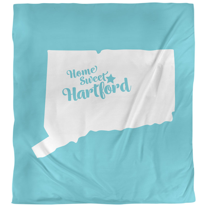 Housse de couette hartford connecticut, Housse de couette pour très grand lit, Bleu sarcelle, Microfibre