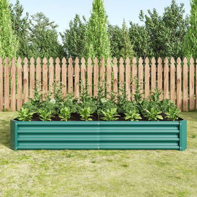 Lit de jardin surélevé pour l'extérieur, 6 x 3 x 1 pi, pots de fleurs rectangulaires surélevés en métal