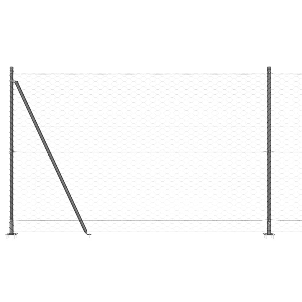 Vidaxl Fence With Posts PVC-Coated Steel