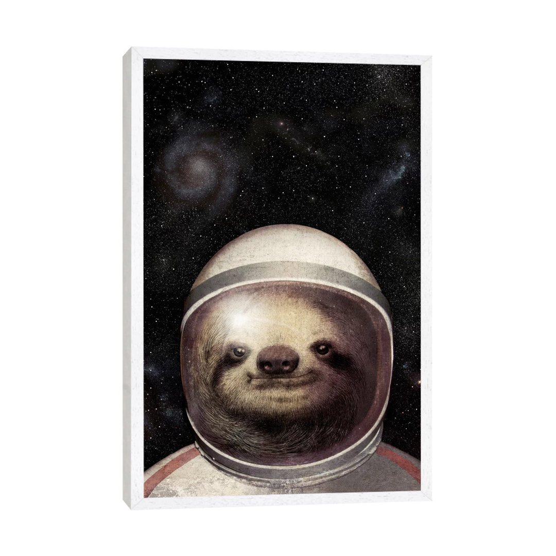 'Space Sloth' by Eric Fan - Floater Frame Graphic Art Print on Canvas