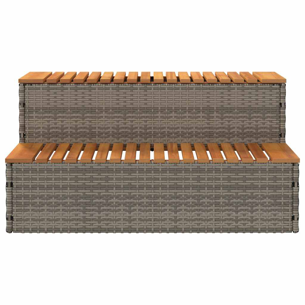 Hot Tub Step 100X50x50.5 Cm Poly Rattan And Solid Acacia