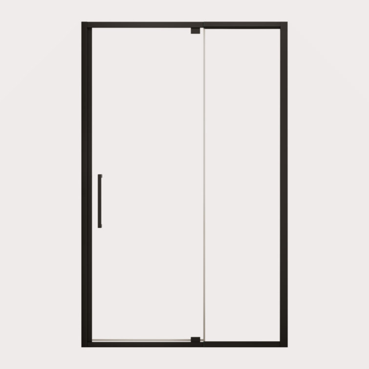 44-48" W X 76" H Scalable Adjustable Frame Shower Door With 1/4"(6Mm) Clear SGCC Tempered Glass,Aluminium Alloy Matte Black Finish Shower Doors,Reversible Installation