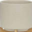 Pot à fleur moderne en céramique avec support en bois