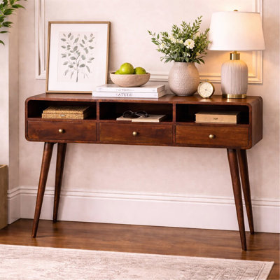 Console à trois tiroirs en bois