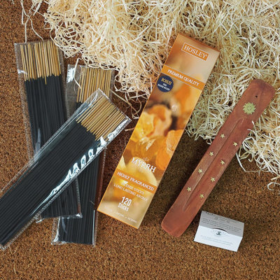Paquet de 120 bâtons d'encens Hosley - Myrrhe - Parfait pour la maison, le mariage, le spa, la méditation et l'aromathérapie
