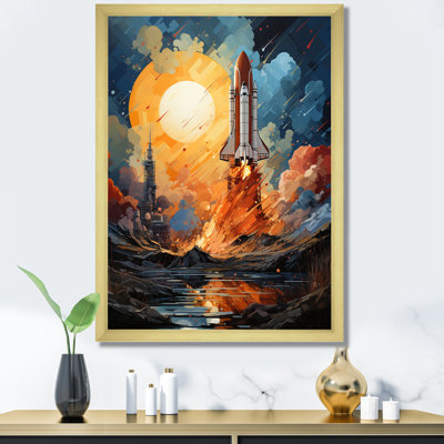 Expressionniste, Navette Spatiale Burst III, impression d'art sur toile Rocketship
